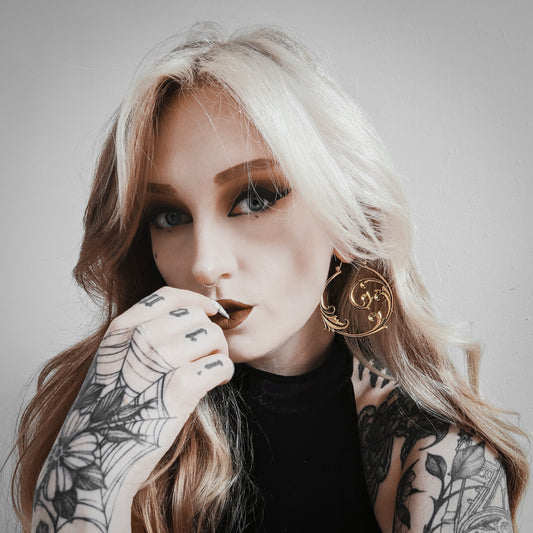 Gothic Ornament Earrings • Gold