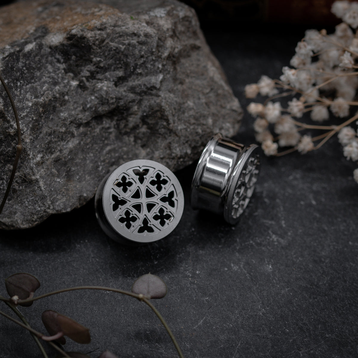 Silver Gothic Rose Window Tunnels