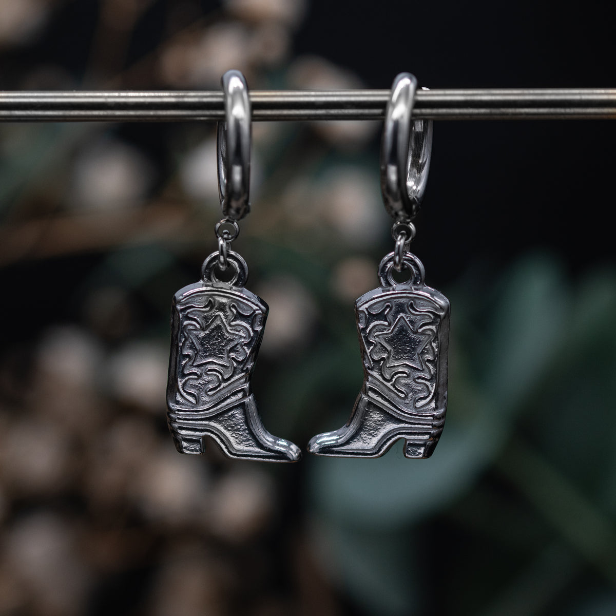 Cowboy Boots Huggie Earrings