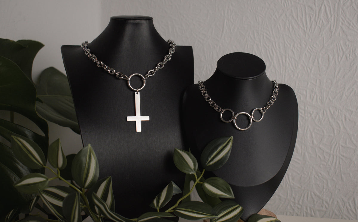 Silver UNHOLY Cross Necklace