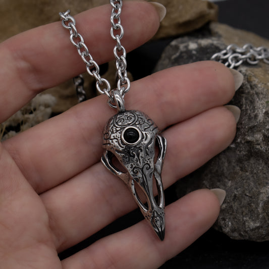 Mystic Raven Skull Necklace