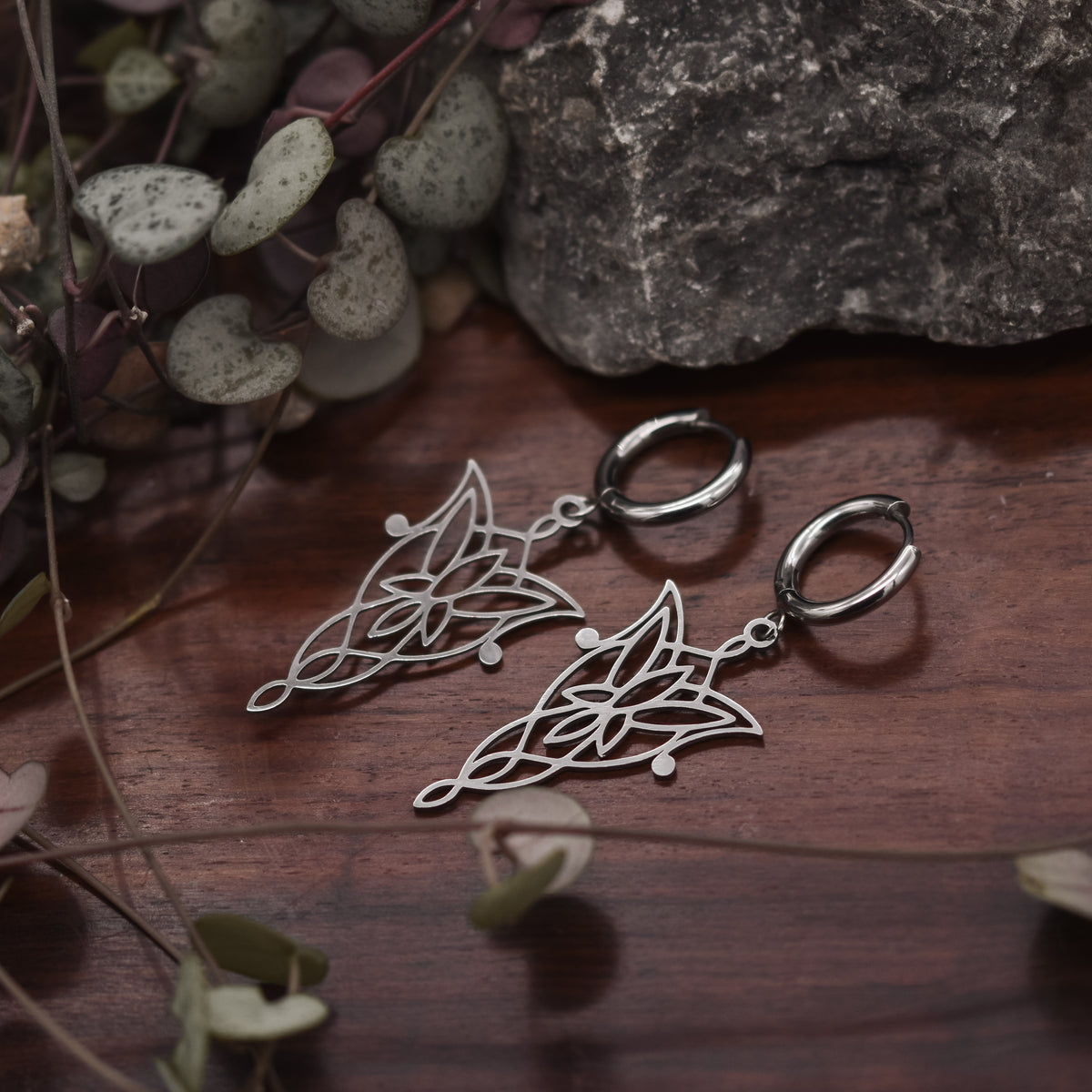 Silberne Evenstar Ohrringe