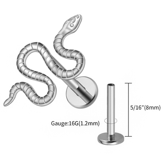 Silver Serpent Piercing Stud