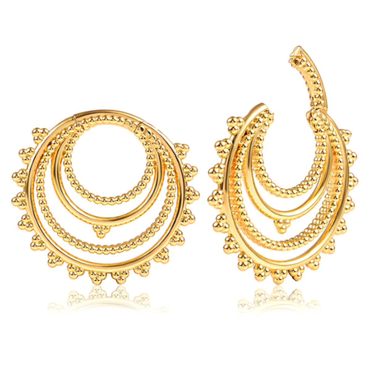 Goldene Tribal Hoop Ohrgewichte