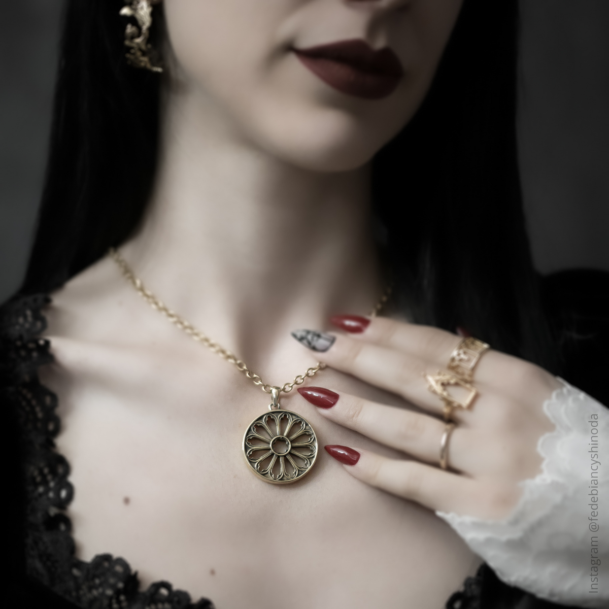 Medieval Gothic Cathedral Window Necklace