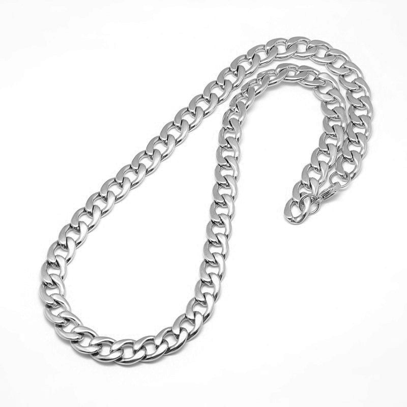 Silver Stainless Steel Chunky Chain Necklace