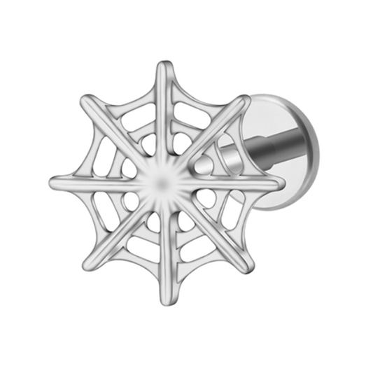 Silver Spider Web Piercing Stud