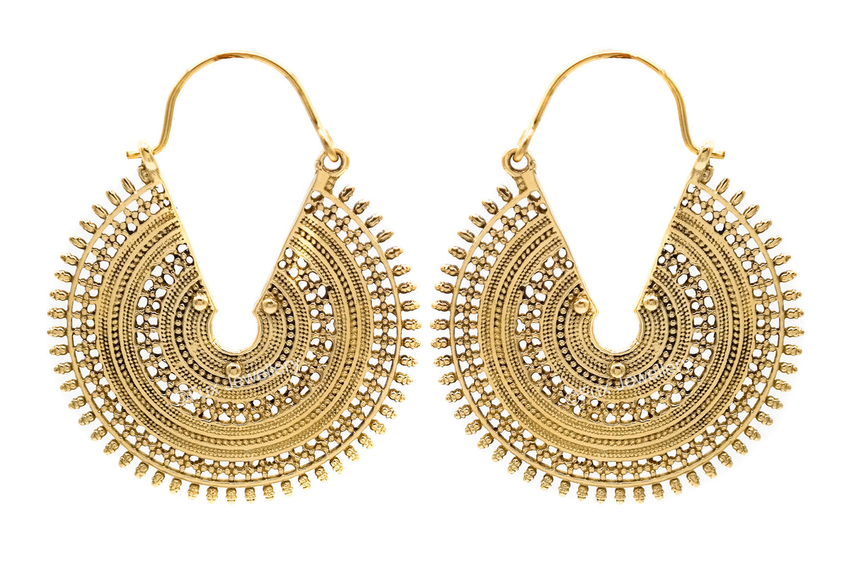 Golden Sun Goddess Hoops #BE46 - Fux Jewellery