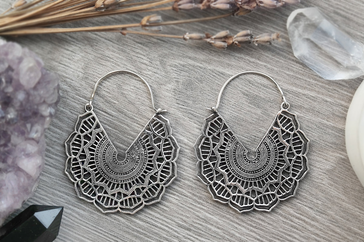 Silver Maya Hoops #BE35 - Fux Jewellery