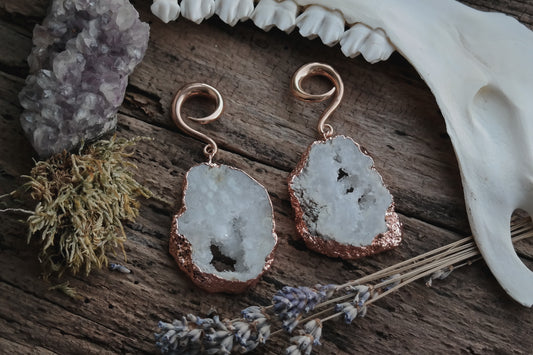 Rose Gold Crystal Ear Weights