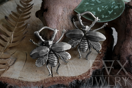 White Brass Beetle Ear Hangers