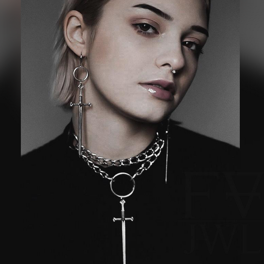 Silver Anduril Sword Earrings