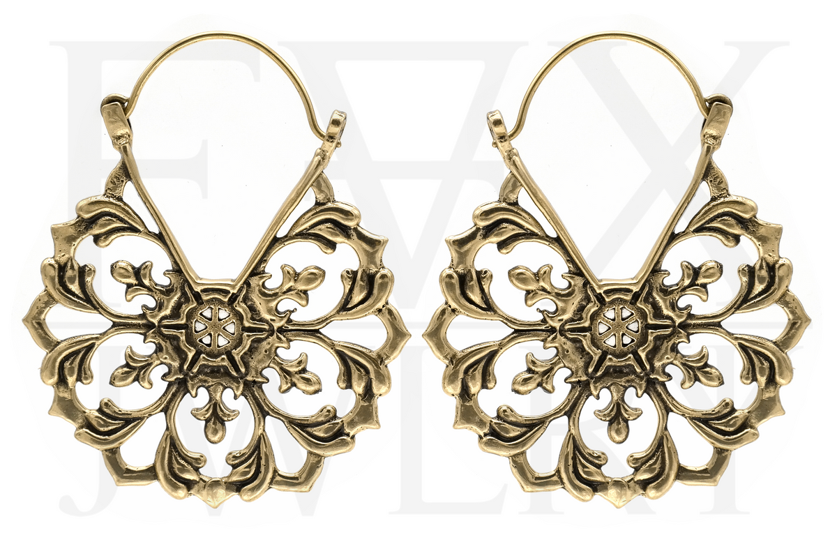 Goldene Florale Gotik Ohrringe