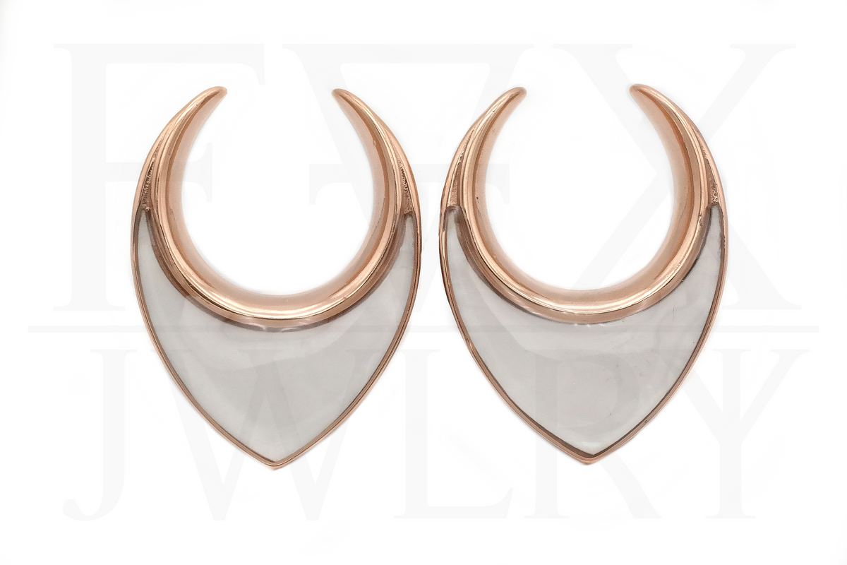 Rose Gold Pearl Ear Hangers