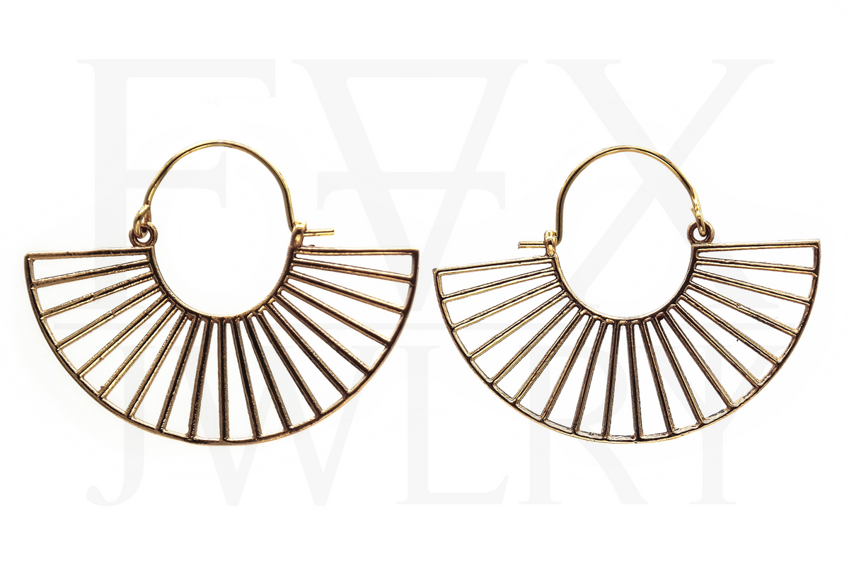 Golden Solar Ray Hoops