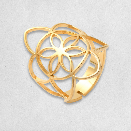 Golden Seed of Life Ring