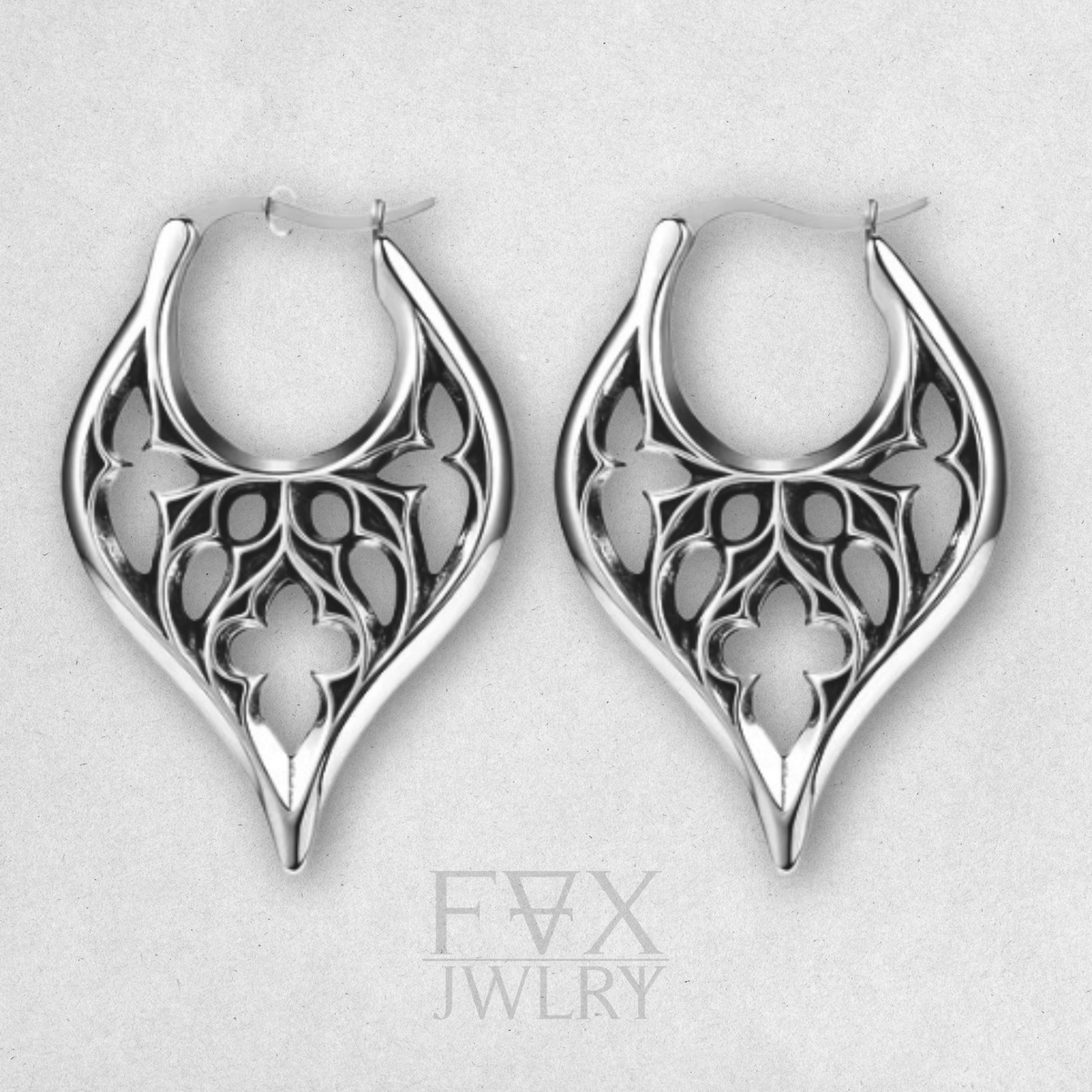 Silver Gothic Architecture Earrings