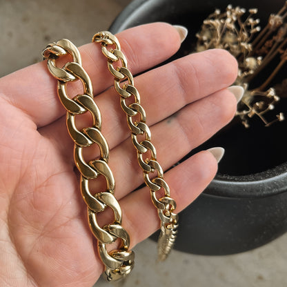 Golden Stainless Steel Chunky Chain Necklace