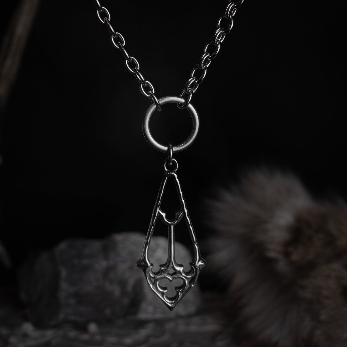 Silver Cathedral Drop Choker