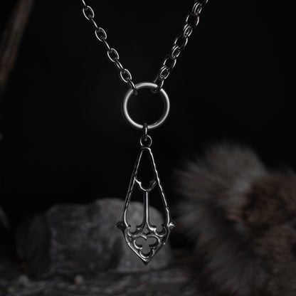 Silver Cathedral Drop Choker