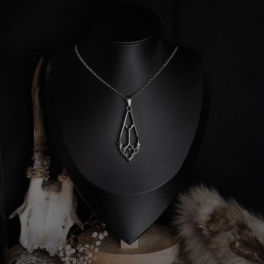 Silver Cathedral Drop Necklace