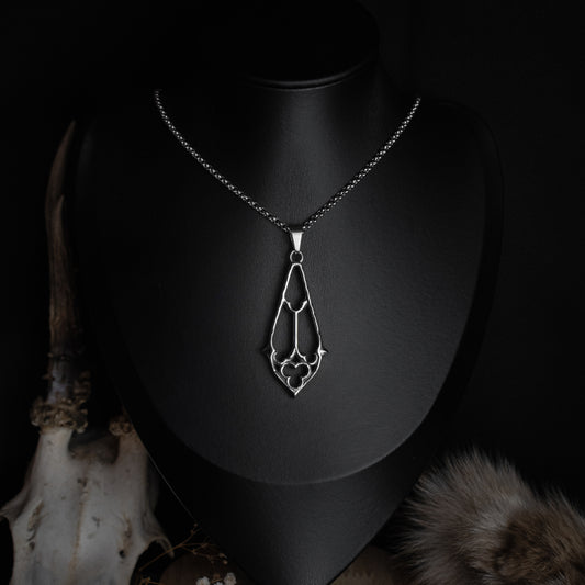 Silver Cathedral Drop Necklace
