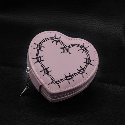 Pink Barbed Wire Heart Jewellery Case