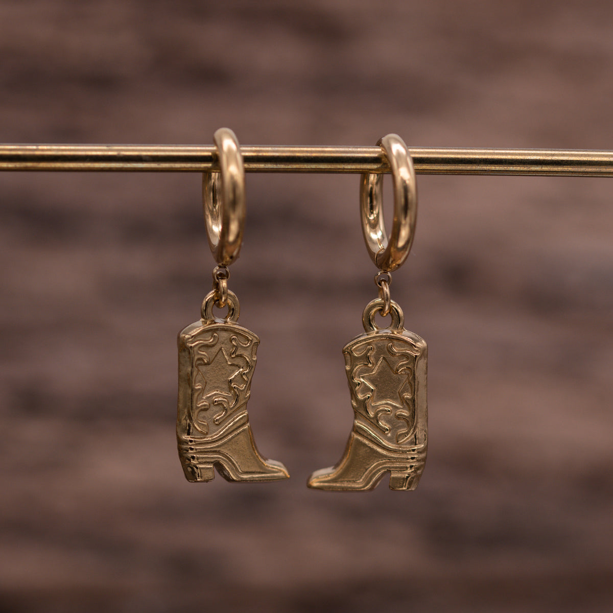 Cowboy Boots Huggie Earrings