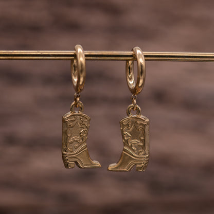 Cowboy Boots Huggie Earrings