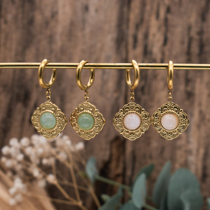 Golden Baroque Floral Earrings