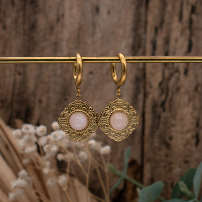 Golden Baroque Floral Earrings