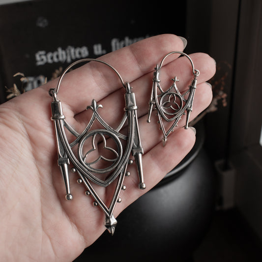 Silver Gothic Arch Earrings