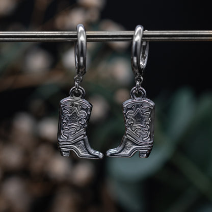 Cowboy Boots Huggie Earrings
