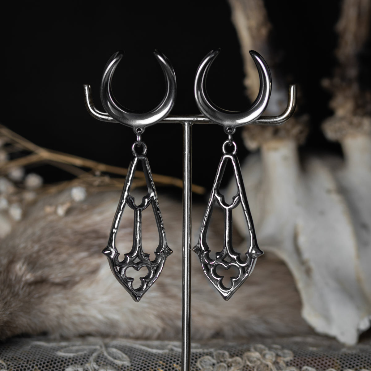 Silver Cathedral Drop Saddle Hangers