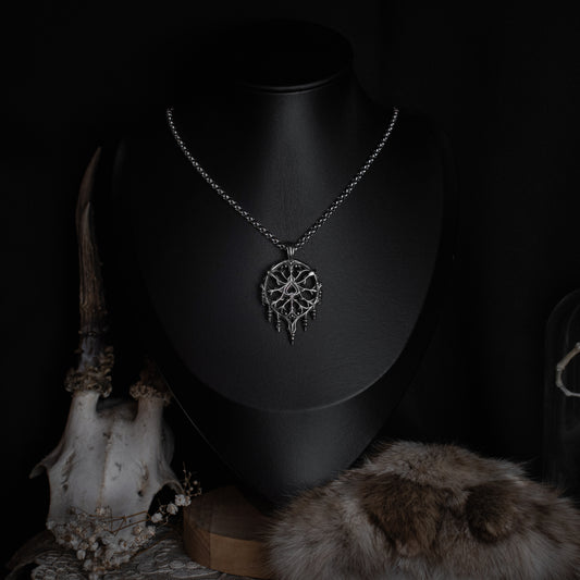 Silver Cathedral Heart Necklace