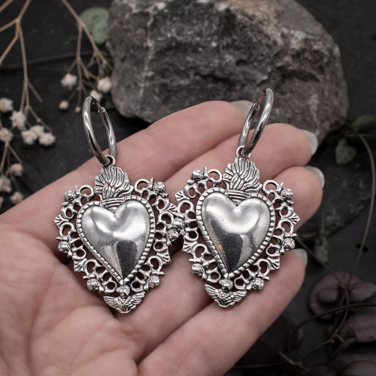 Silver Sacred Heart Hoops