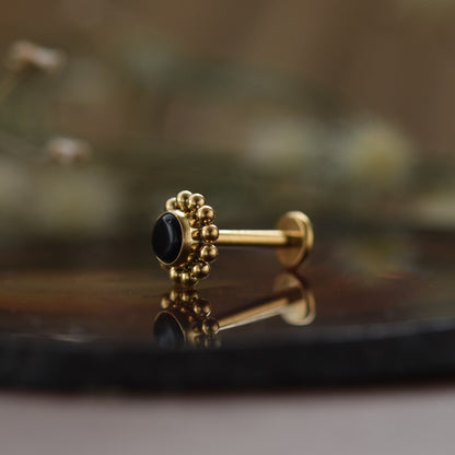 Goldener Tribal Blumen Stecker