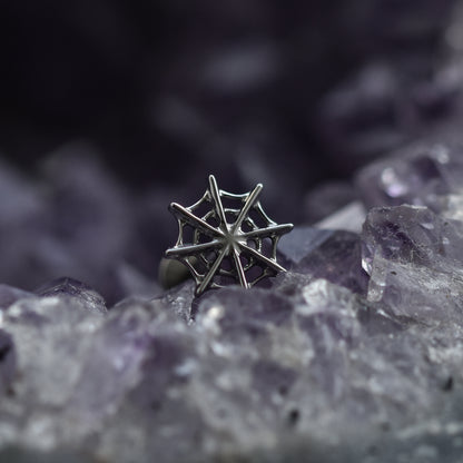 Silver Spider Web Piercing Stud