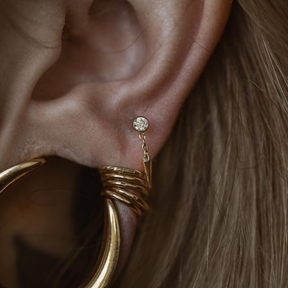 Goldener Zirkon Stachel Piercing Stecker