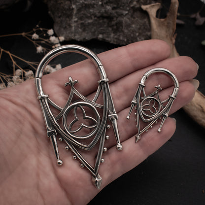 Silver Gothic Arch Ear Weights
