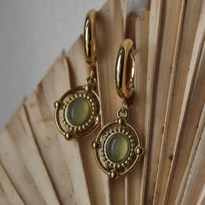Goldene Aventurin Hoop Ohrringe