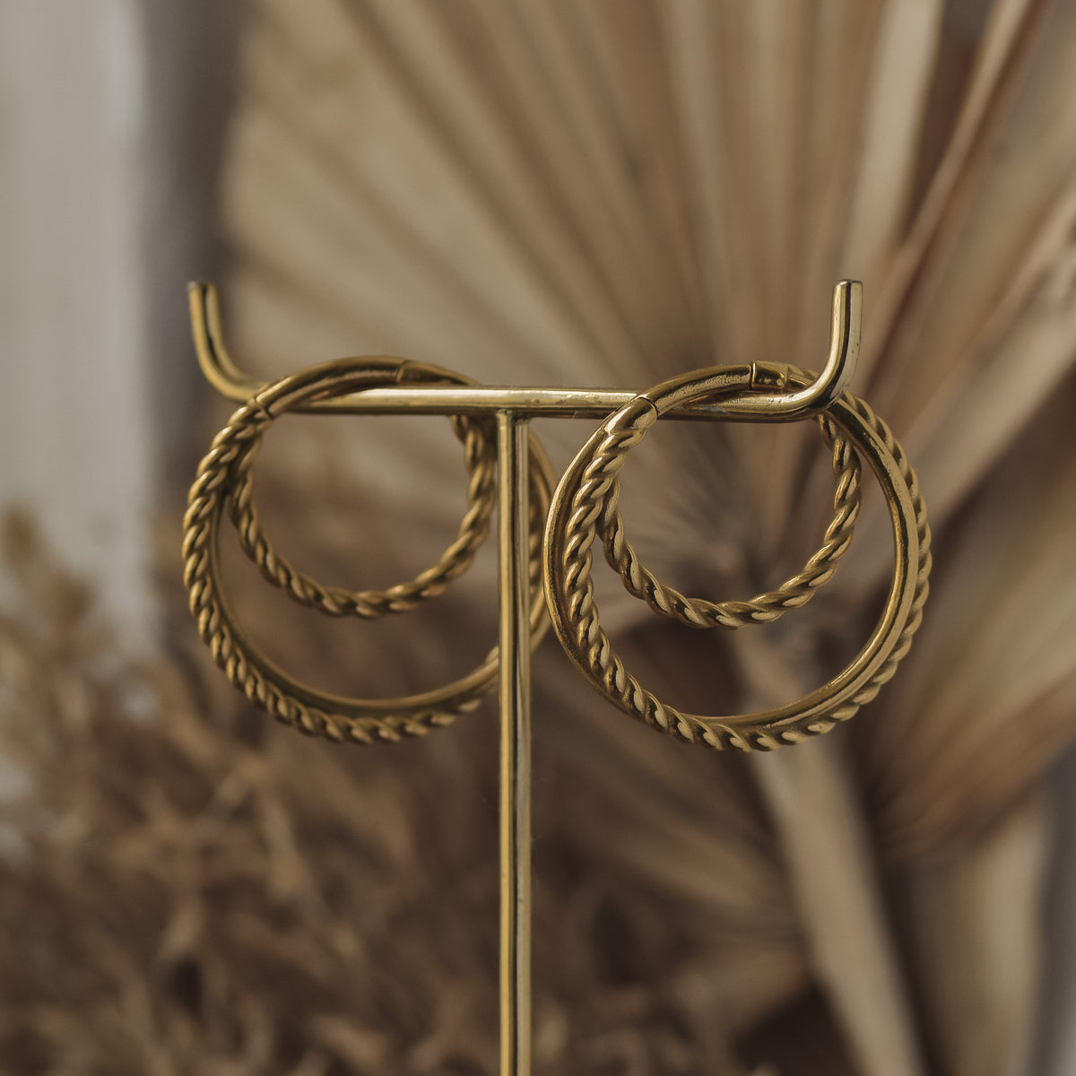 Dreifach Hoop Ohrgewichte - Gold