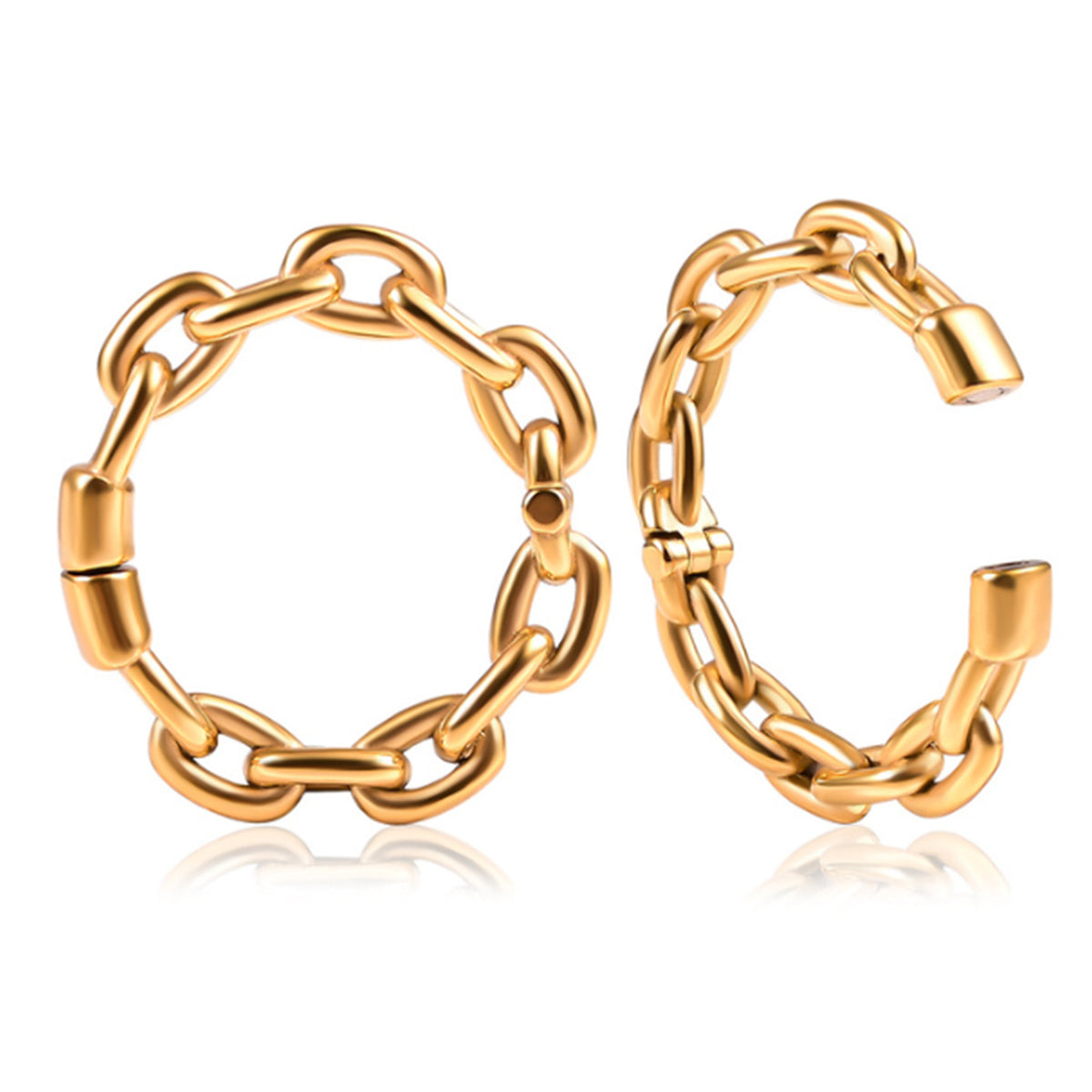 Golden Cable Chain Hoop Ear Weights