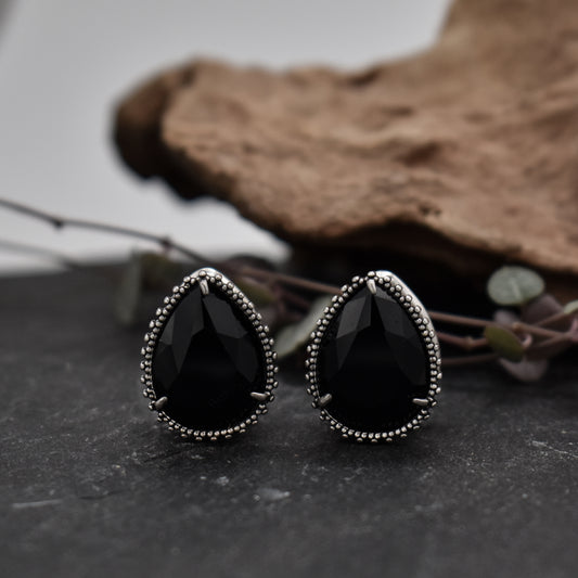 Black Zircon Teardrop Plugs