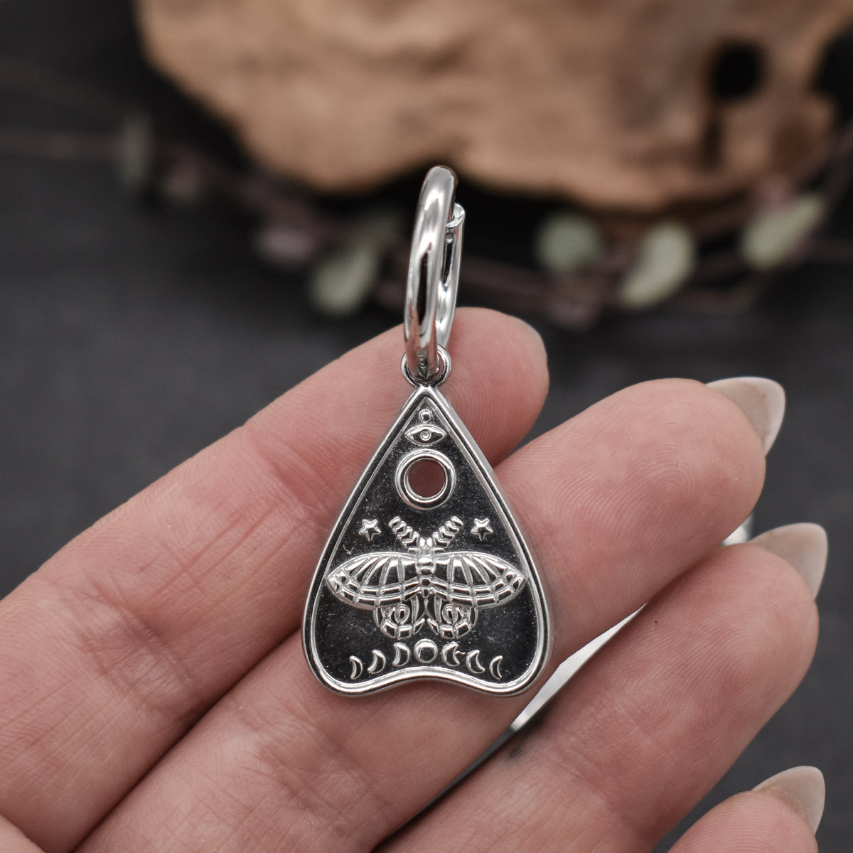 Silberne Planchette Hoop Ohrringe