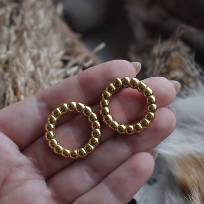 Golden Beaded Hoop Ear Weights