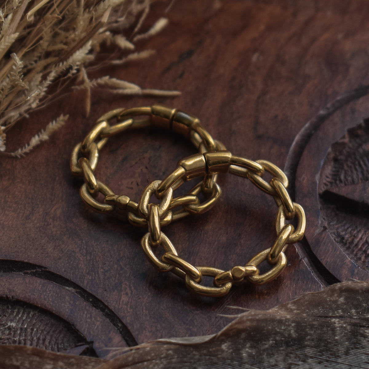 Golden Cable Chain Hoop Ear Weights