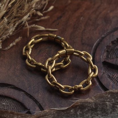 Golden Cable Chain Hoop Ear Weights