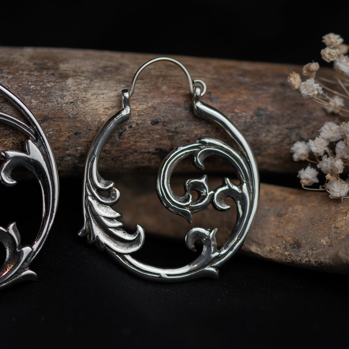 Gothic Ornament Earrings • Silver