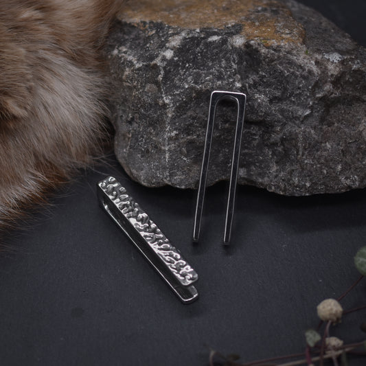Silver Hammered Ear Hangers